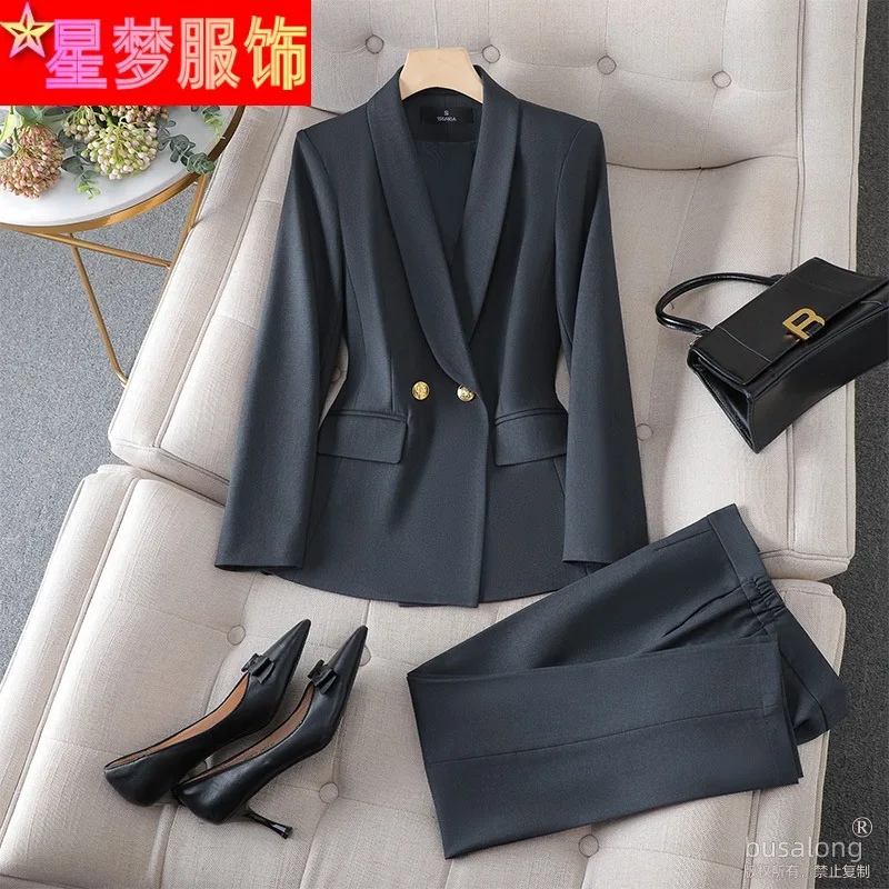 Autumn and Winter Long Sleeves Business Wear Suit Graceful and Fashionable Formal Suit Jacket Business Manager Work Clothes Fema