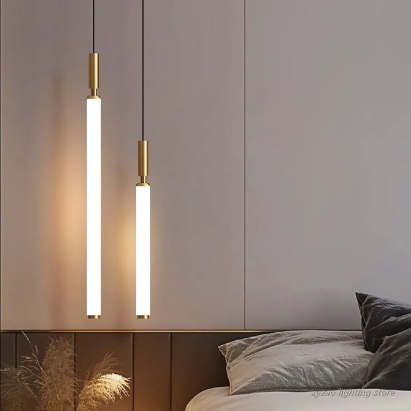 Bedhead Hanging Line Light Modern Simple Small Led Pendant Light Internet Famous for Bedroom Living Room Home Decor Lamp