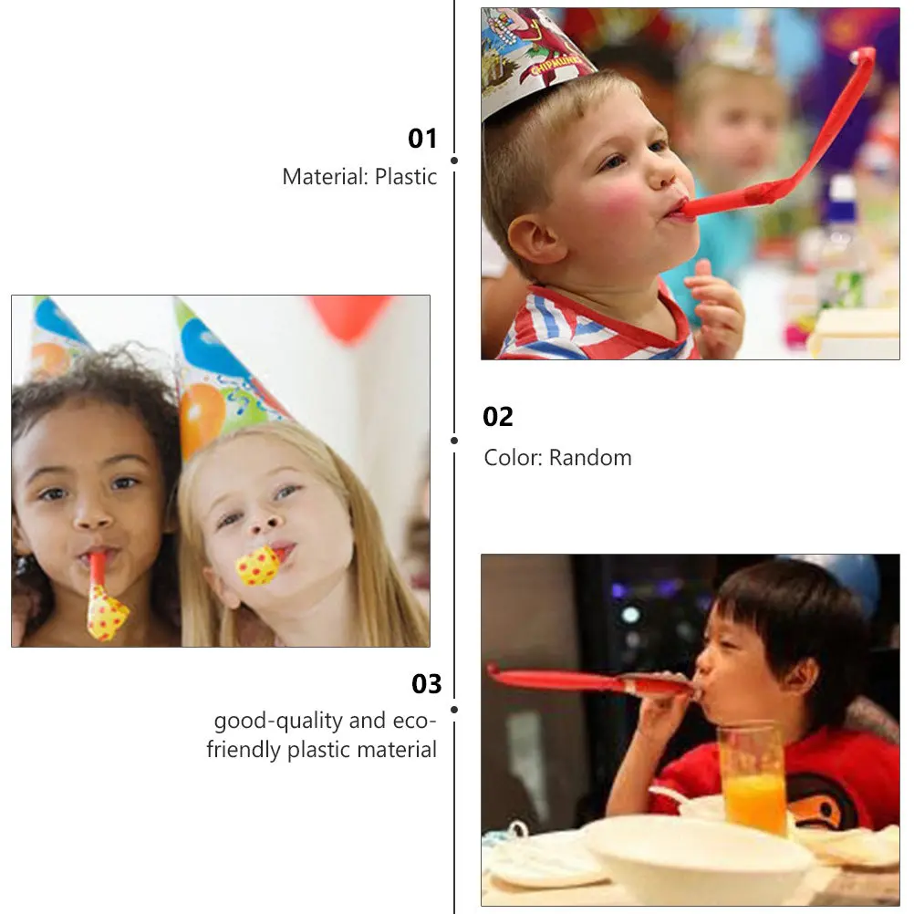 

30Pcs Blowing Dragon Party Whistle Bright Tassel Blowouts Cheer Props Carnival Birthday Supplies Party Whistles