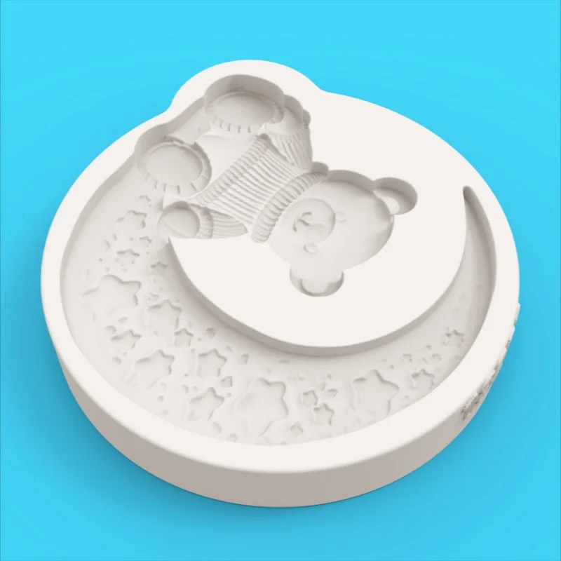 【Star and Moon Sweater Bear Silicone Baking Mold】Cute Moon and Star Bear-Shaped Chocolate Candy Fondant Decoration Mold - view 6