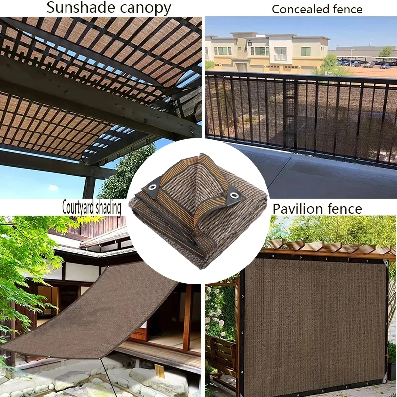 Coffee-brown Sunshade Net With 90% Shading Effect UV Protection Suitable For Gardens Yards Patios Carports And Playgrounds