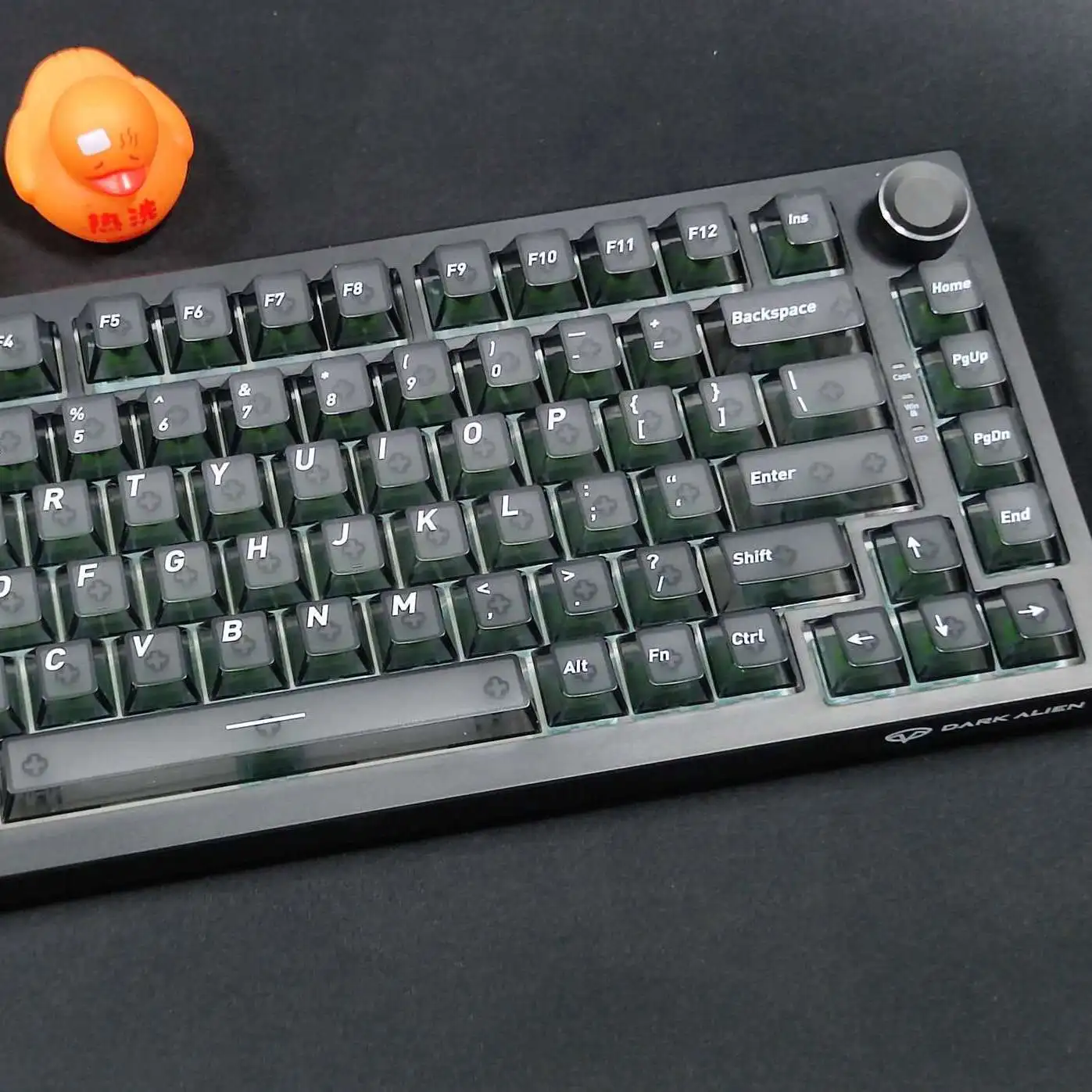 Foggy Black Transparent PC Keycaps 118 Key Double Shot Cherry