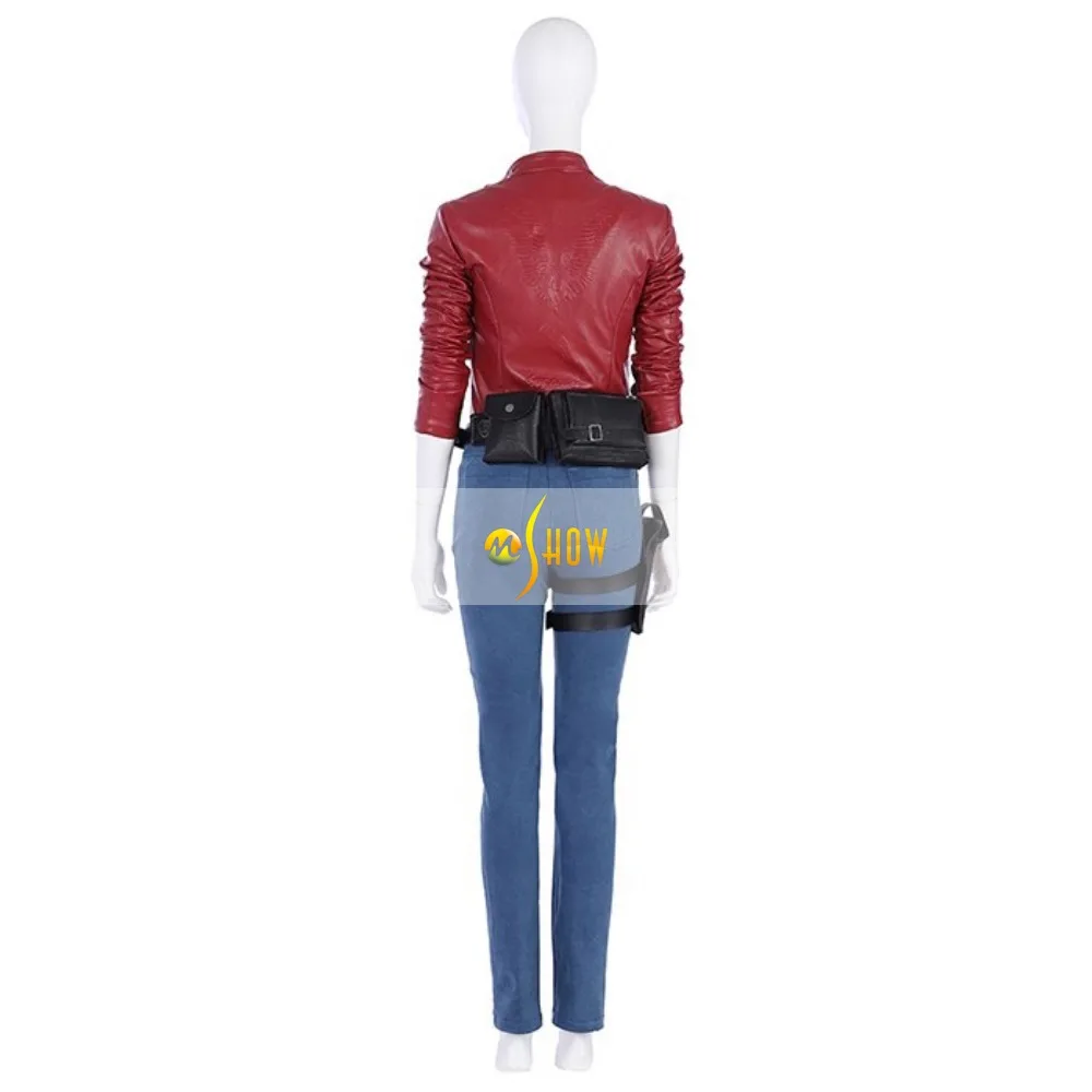 Game Claire Redfield Costume Red Jacket Coat Claire Cosplay Vest Pants Belt Bag Halloween Outfits