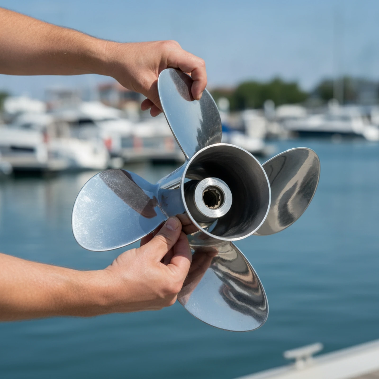 Outboard Motor Propeller Upgrade 3-Blade Propeller Hardware Long-Lasting Fuel Efficient for Boat Owners