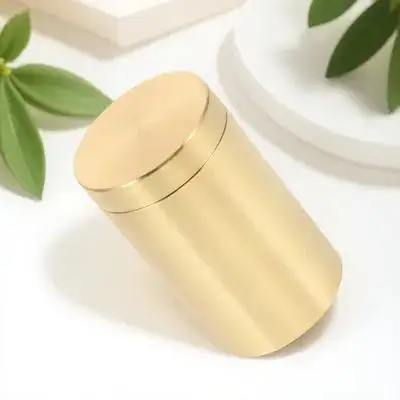 

1pc Brass Tea Food Storage Jars Container Bag Canister Kitchen Canisters Sealable Small Lid Tea Bottle Cereal Can