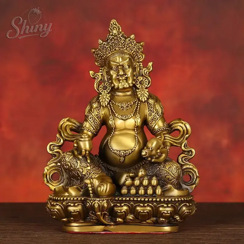 

15cm Chinese Pure Copper God of Wealth Ornaments Buddha Statue Home Office Enshrined To Attract Wealth Bronze Statue Home Decor