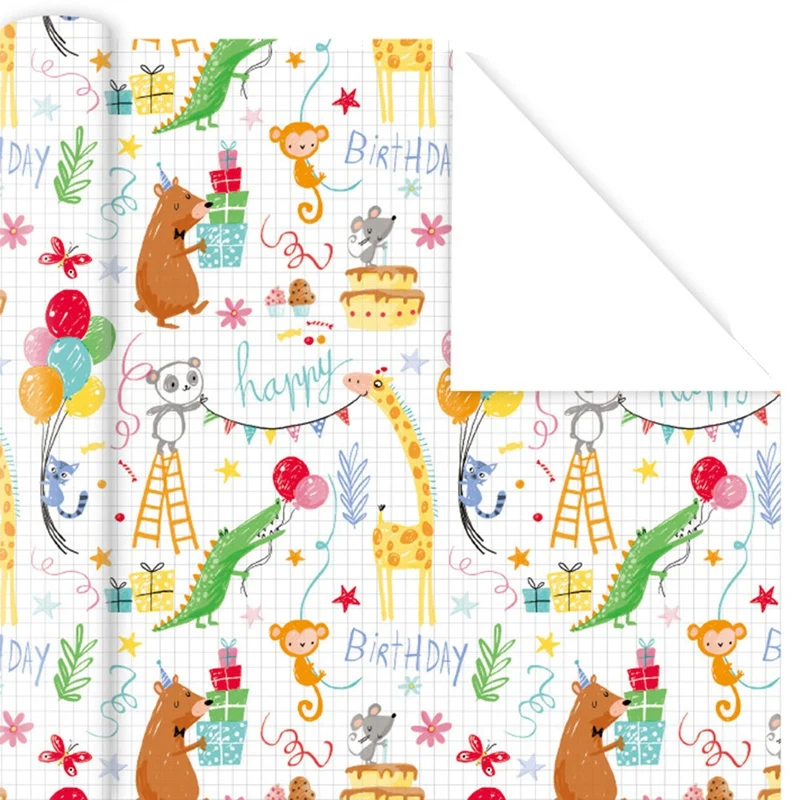 10Pcs Wrapping Paper Sheets For Kids,Birthday Party Wrapping Paper Gift Wrap Papers,Present Gift Wrapping Paper