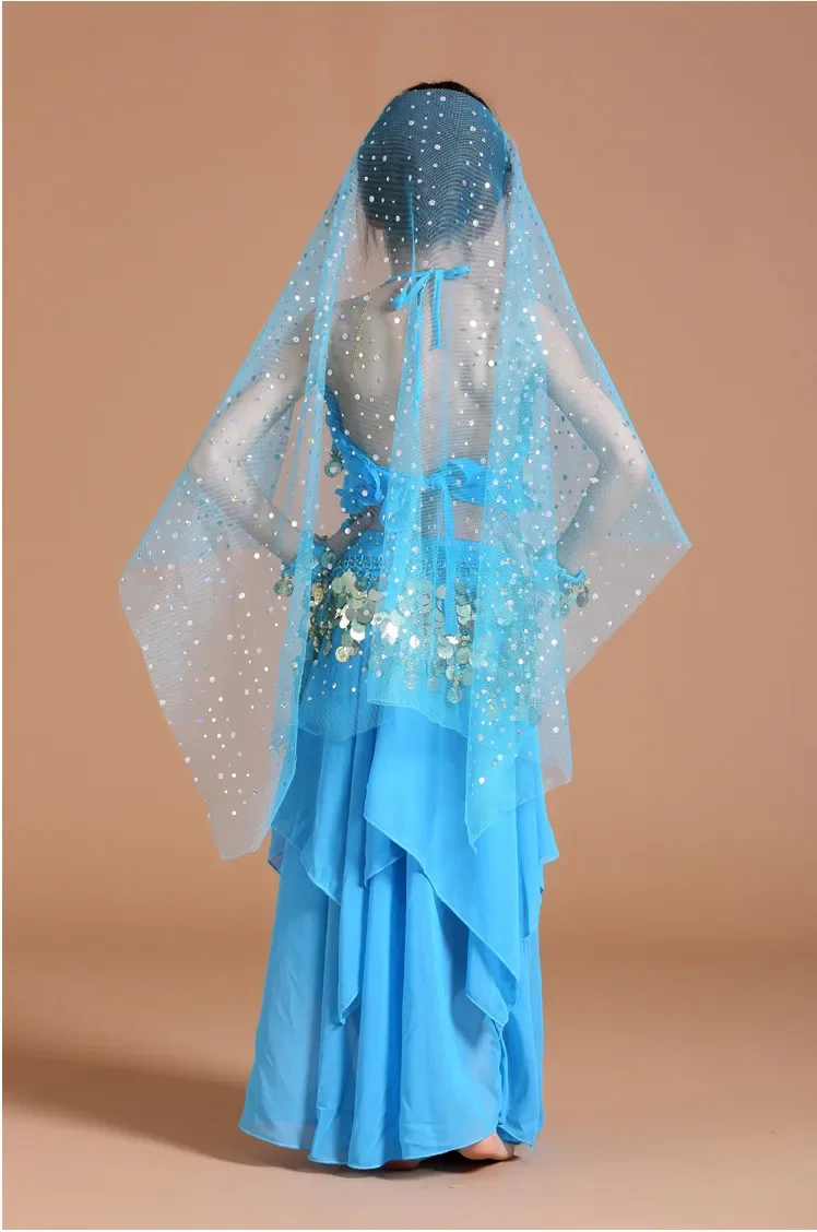 5-częściowy zestaw strojów do tańca brzucha, indyjski strój, ręcznie robione stroje do tańca brzucha dla dzieci, stroje do występów bollywoodzkich dla dziewczynek