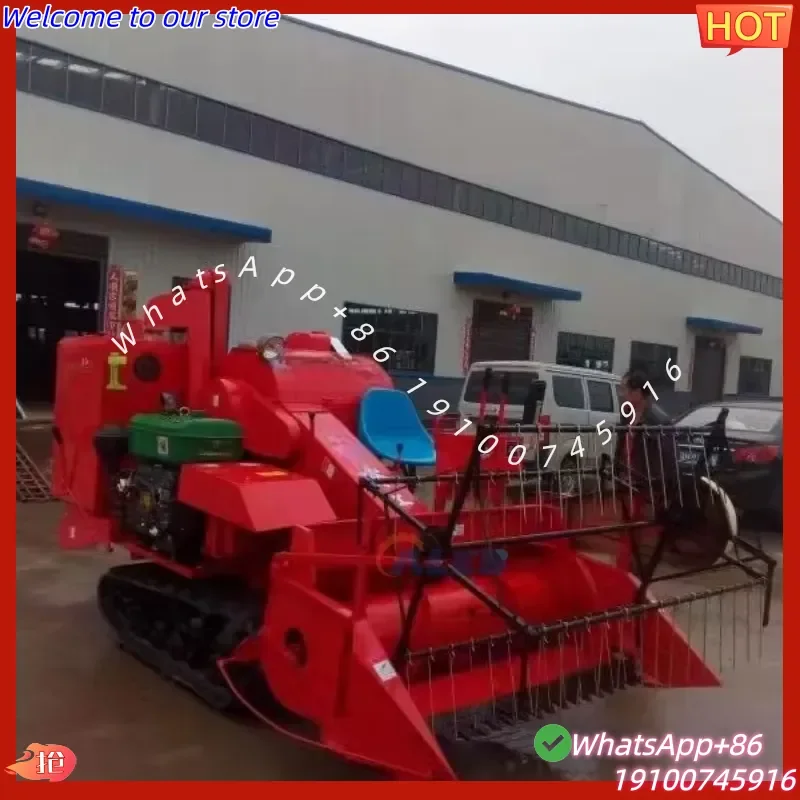 2026Hot Factory Direct Supply Small Crawler Paddy Combine Harvester Cheap Mini Rice Harvest Machine for Rice Agriculture Use