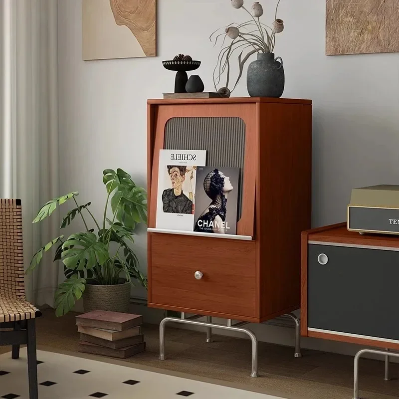 Nordic small side cabinet, Japanese vertical cabinet, TV sofa, storage bookcase
