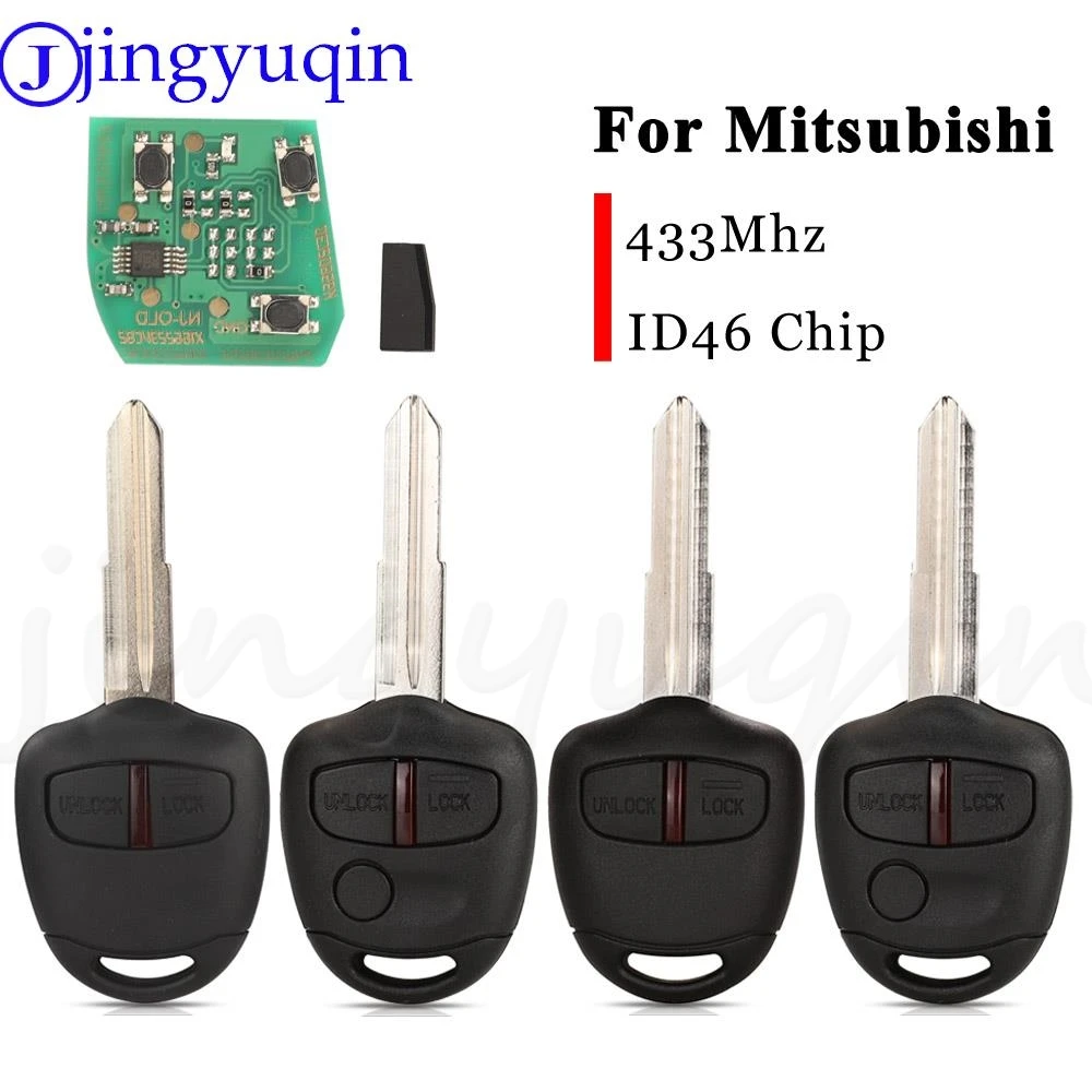 

jingyuqin 2/3Buttons Smart Remote Car Key Fob 433Mhz ID46 Chip For Mitsubishi Triton Pajero L200 Shogun Blade MIT8 MIT11