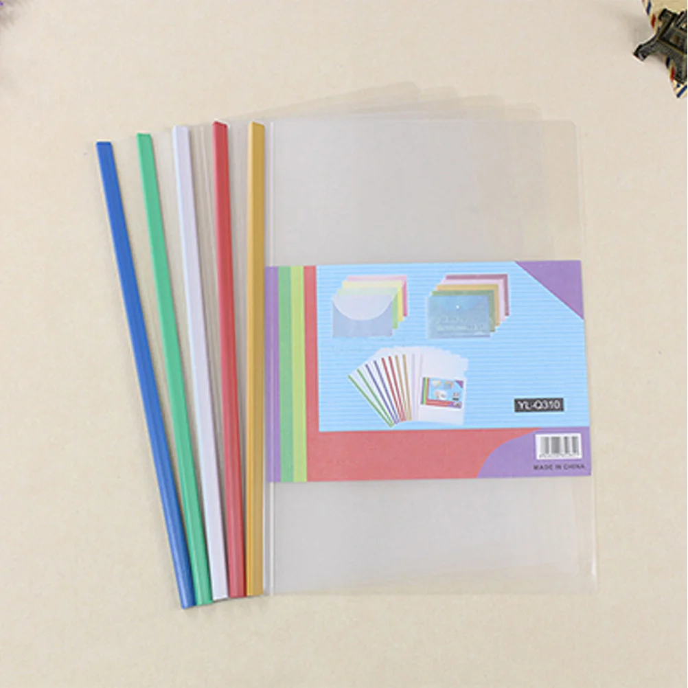 

10Pcs Plastic Report Clip Transparent File Folder A4 Sliding Bar Holder for Documents Papers Test Sheets Organizer School Office