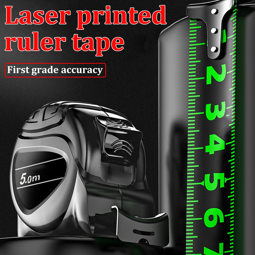 5/7.5/10M Self Locking Fluorescent Steel Tape Measure High Precision Thickened Wear-resistant Measuring Tape Widened Meter Ruler