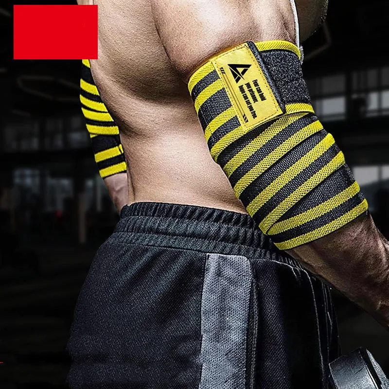 1Pair Fitness Elbow Protector Adjustable Weightlifting Wraps Elastic Strap Sprain Fixed Compression Elbow Bandage Exercise Gym