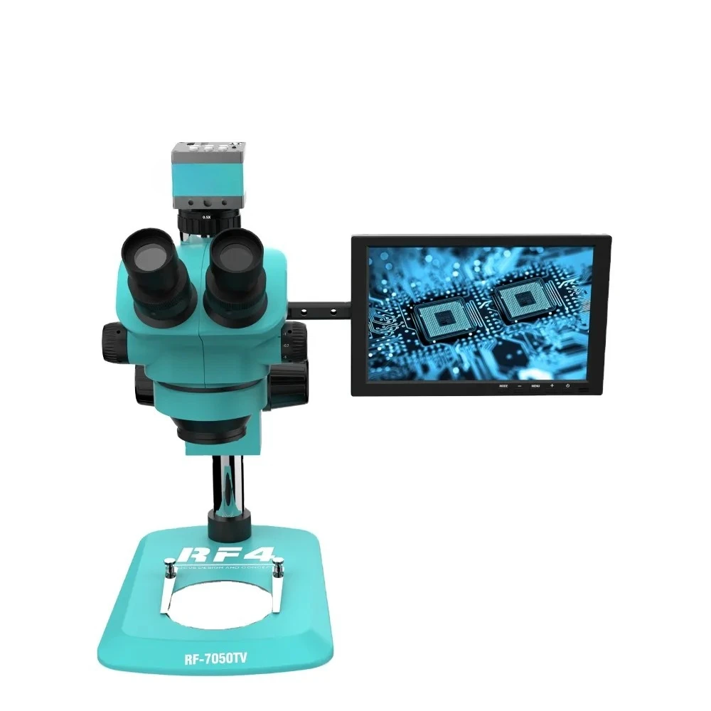 

RF4 RF7050TV-2KC1-S010 4k Digital Camera Trinocular Stereo Microscope 10 Inch Monitor Industrial Laboratory