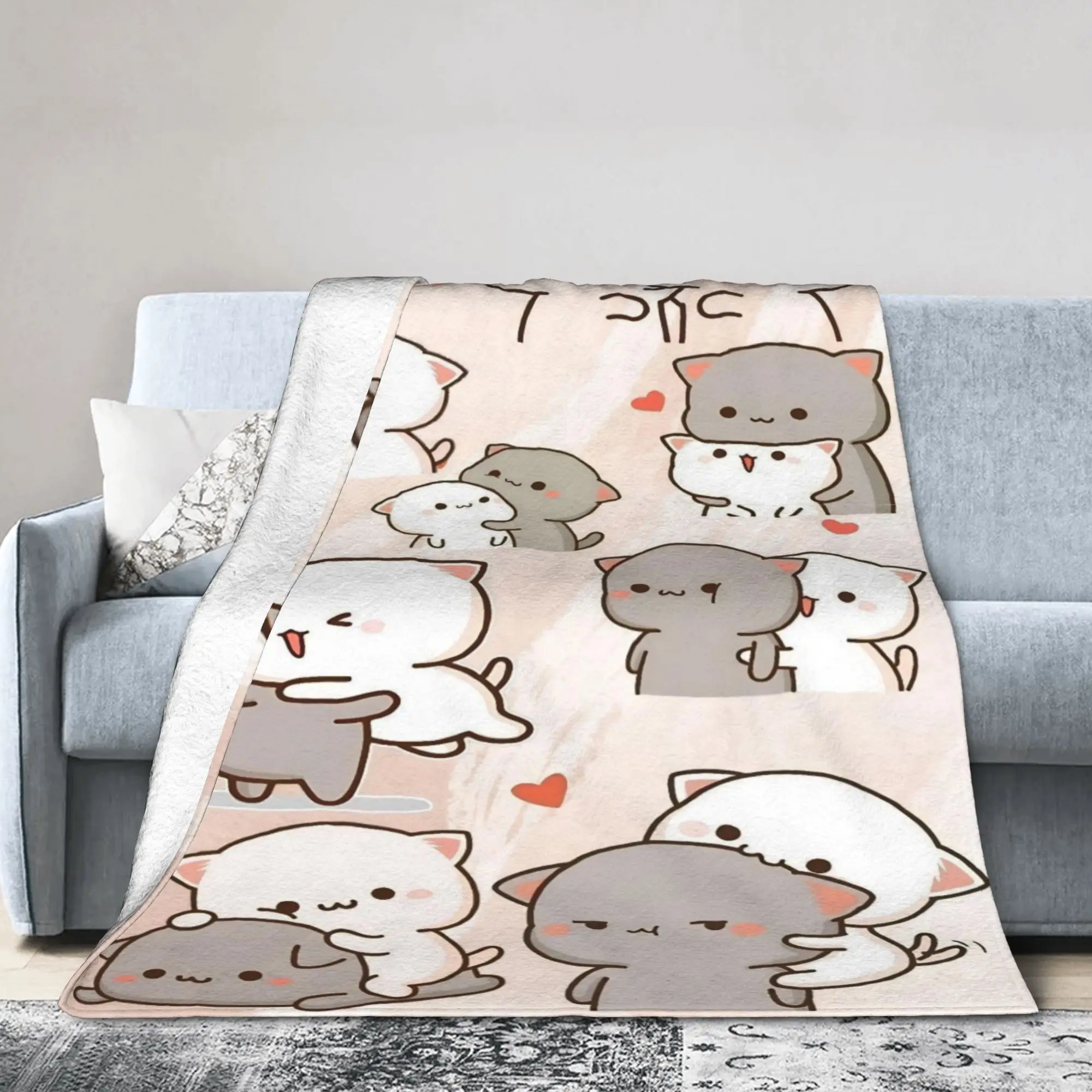 

Bubu Dudu Cute Cartoon Bear Character Warm Soft Blanket Kawaii Panda Plush Throw Blanket Bedroom Flannel Bedspread Sofa Cover