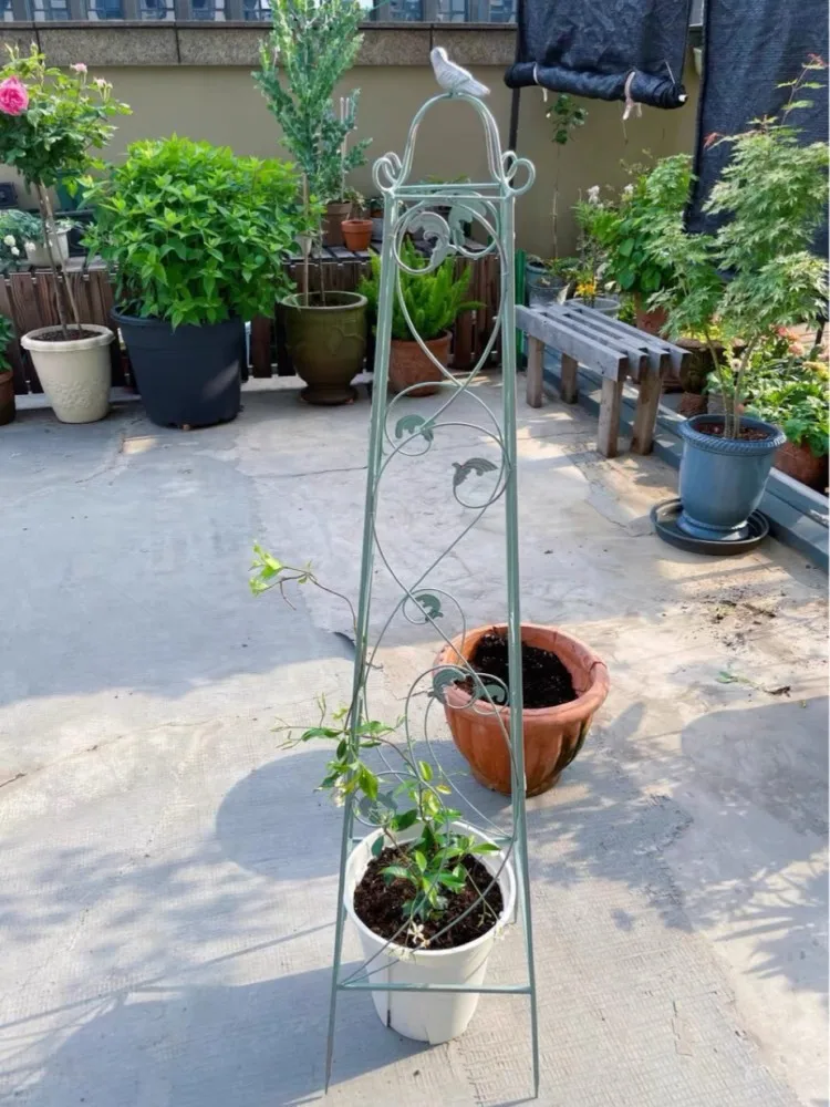 124/100/80cm Metal Garden Tower Obelisk for Vine Rose Flower 3pc/set Patio Yard Climbing Plants Support Trellis for Pots