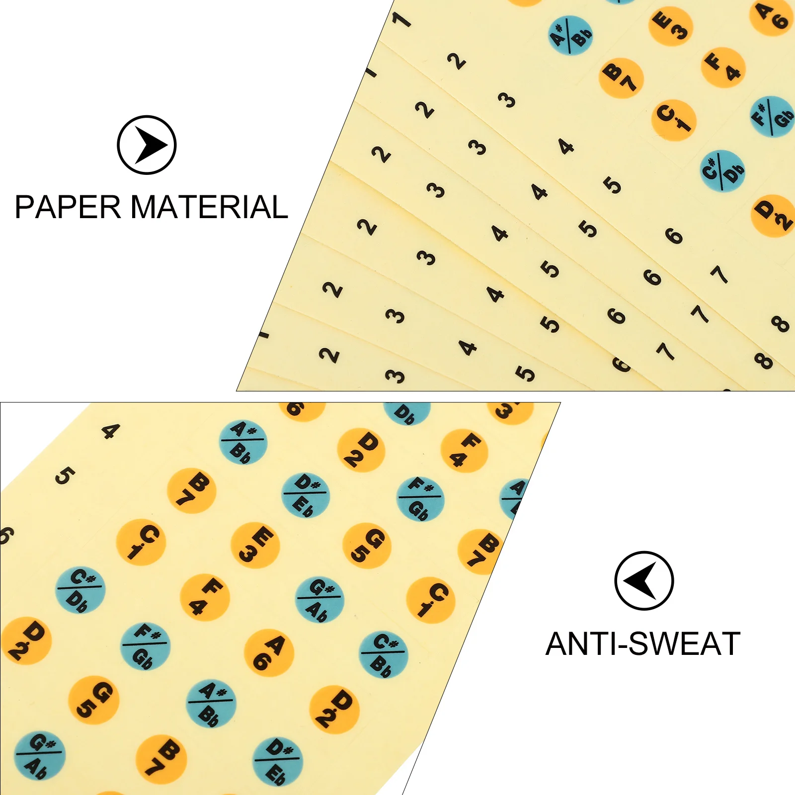 10Pcs Musical Scale Stickers for Ukulele Premium Paper Material No Residue Easy Install Guide Fingerboard Stickers for Beginners