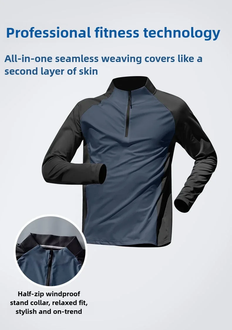 Men's Autumn Running Set: Long - Sleeve Quick - Dry Shirts & Fitness Training Long Pants for Morning Runs