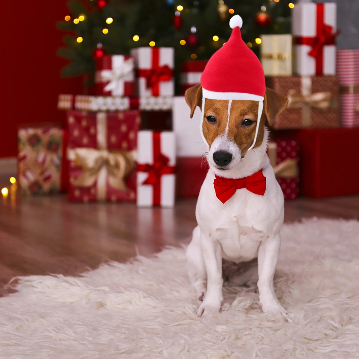 

1Pcs Pet Christmas Hat Soft Material Adjustable Fit Dog Cat Xmas Holiday Party Costume Celebration Pet Christmas Hat