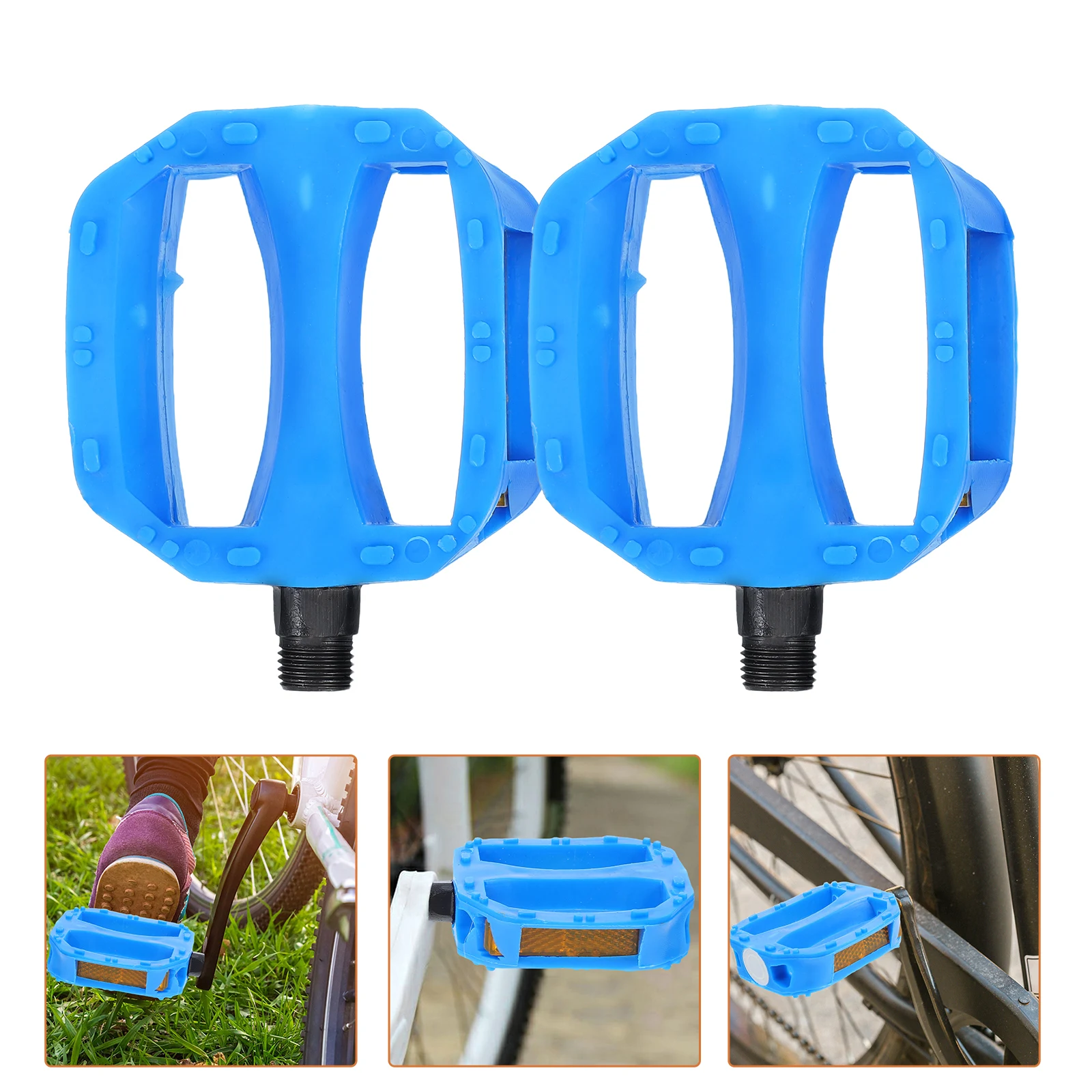 

1Pair Childrens Pedals for Bike Anti-Slip Design Plastic Flat Pedals Compatible with Tricycles Cycling Equipment Blue