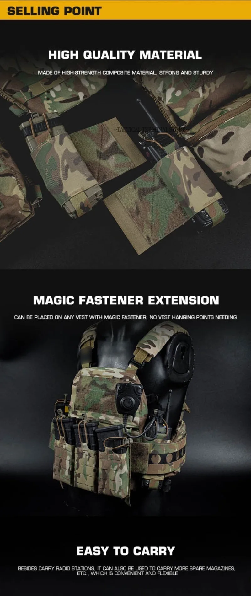 Taktische Weste V2 Seitentasche Elastische Funkgerätehalterung Magazintasche Airsoft Jagdwesten-Ausrüstung Funkgeräte-Seitentasche – Detail 3