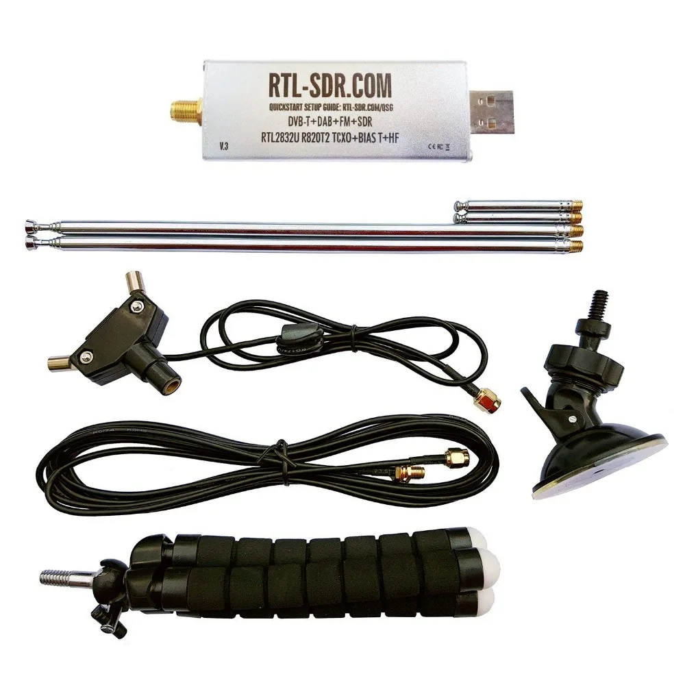 Top! RTL-SDR Blog RTL SDR V3 R820T2 RTL2832U 1PPM TCXO SMA RTLSDR Software Defined Radio with Multipurpose Dipole Antenna