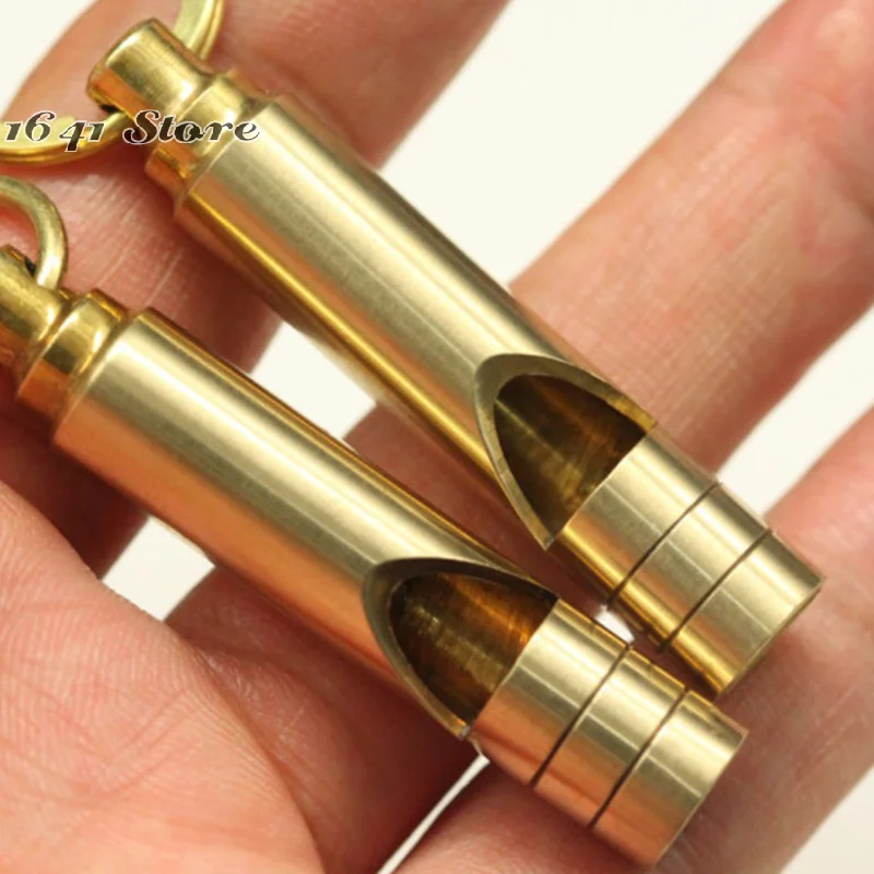 1pc Multifunctional Brass Emergency Survival Whistle Portable Keychain Outdoor Tools Whistle For Camping Hiking