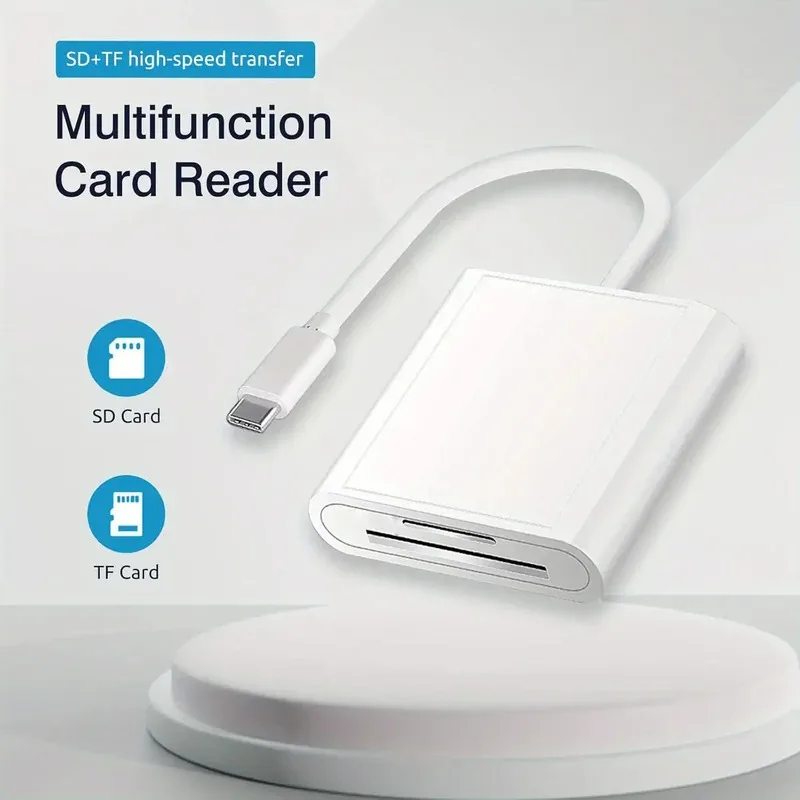 

2 in 1 USB-C Card Reader, C To SD OTG SD/TF Memory Converter for Ipad Pro, Macbook & Other Tablets