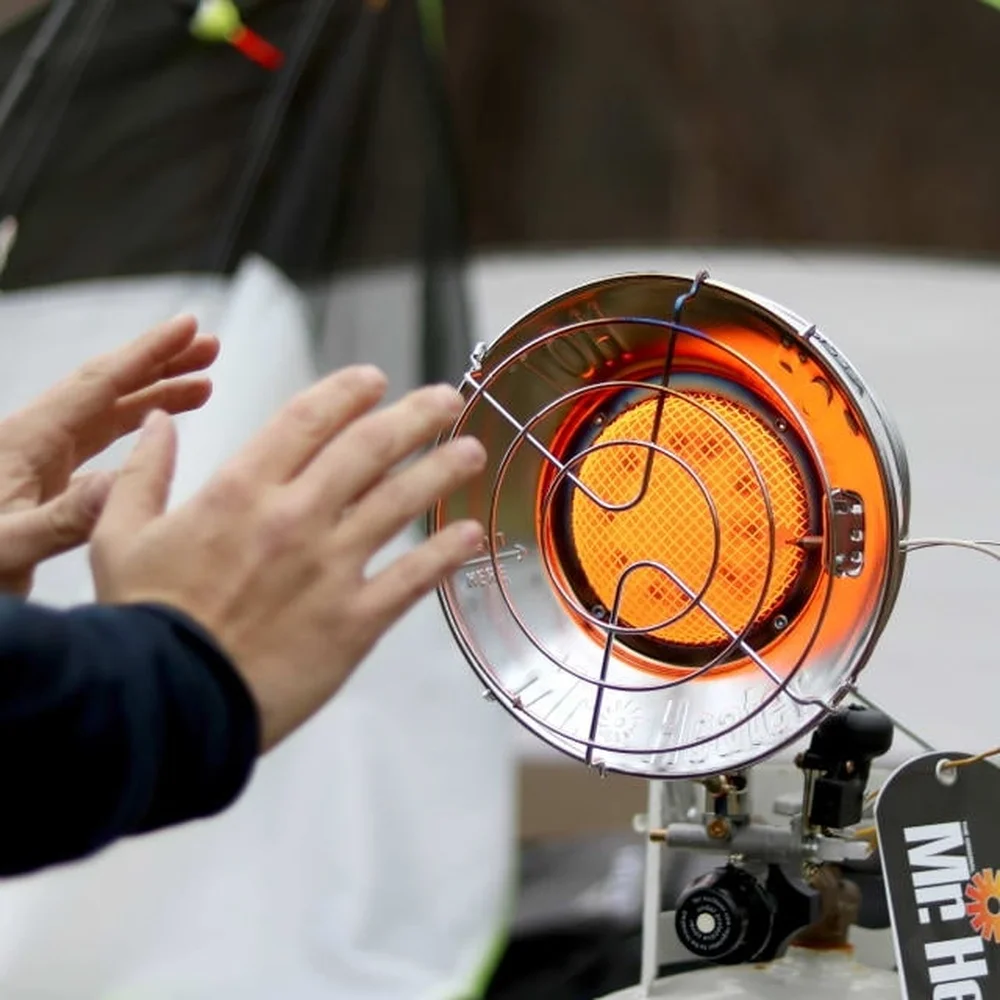 Aquecedor externo de propano radiante de 15000 BTU com regador ajustável e desligamento de segurança para locais de trabalho, acampamentos