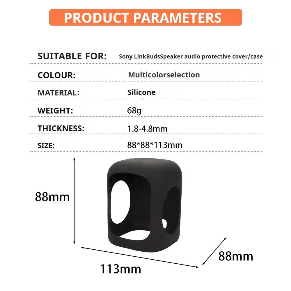 Silicone Protective Case Anti-scratch Dustproof Speaker Storage Bag Anti-fall Shockproof for Sony LinkBuds