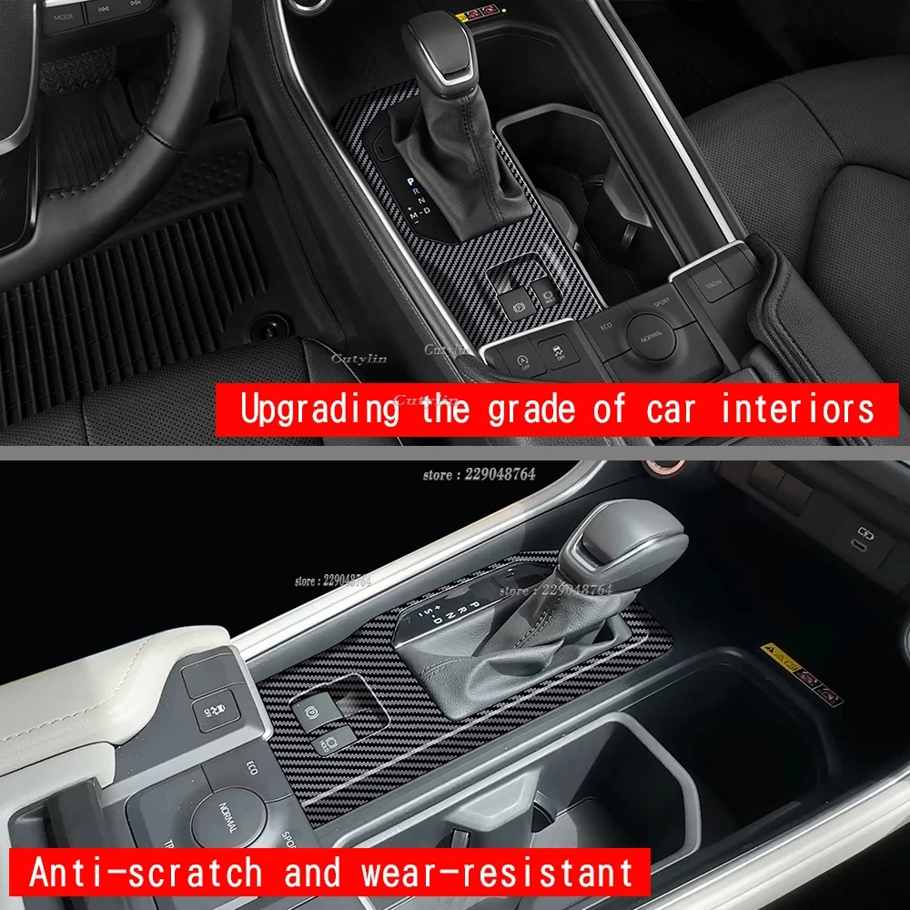 LHD For Toyota Grand Highlander 2024 2025 Carbon Fiber Car Center Console Gear Shift Box Panel Cover Trim Car Accessoriescutylin