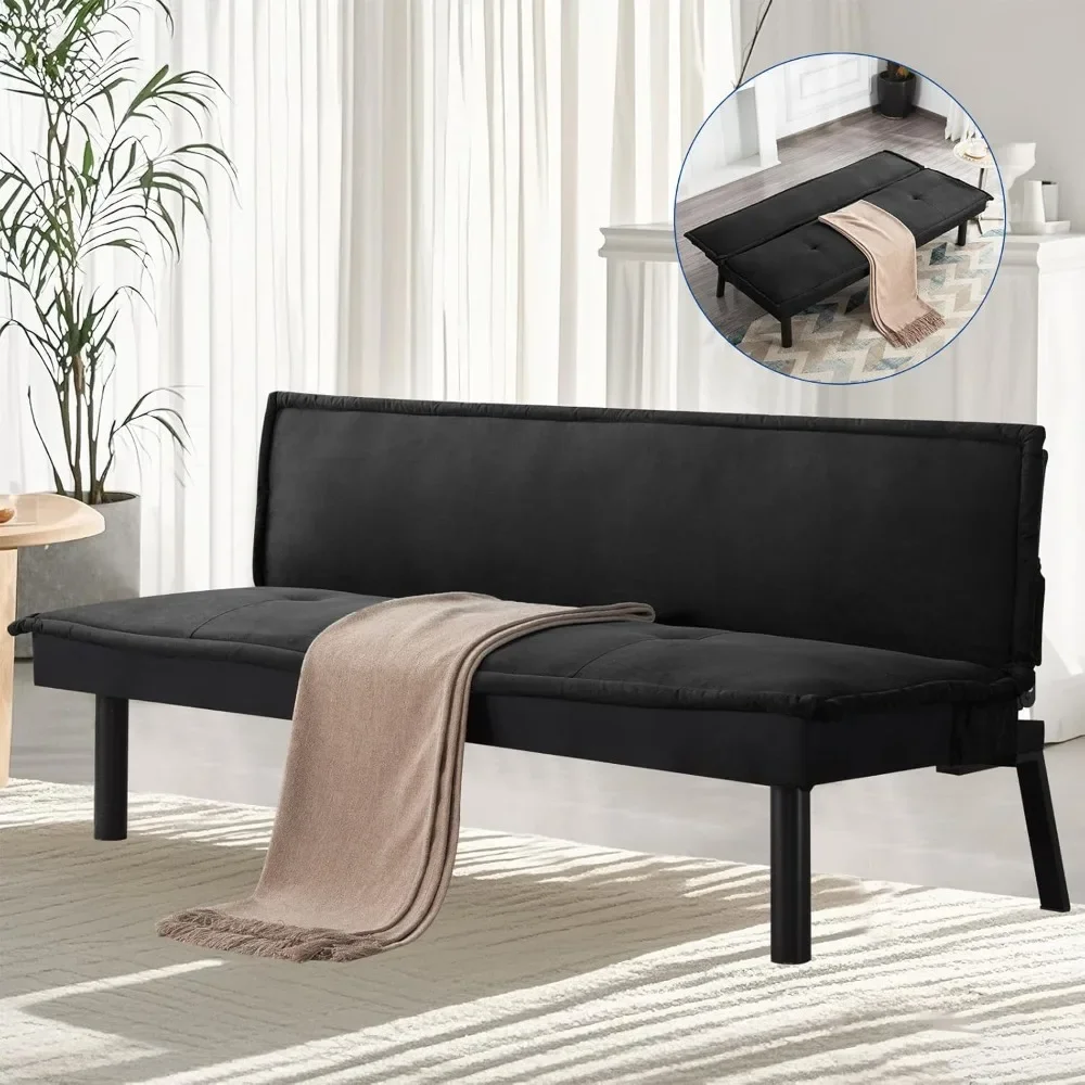 

64.6” Futon Sleeper Sofa Bed, Couches for Living Room ,Convertible Couch with Adjustable Backrest, Comfortable sofa