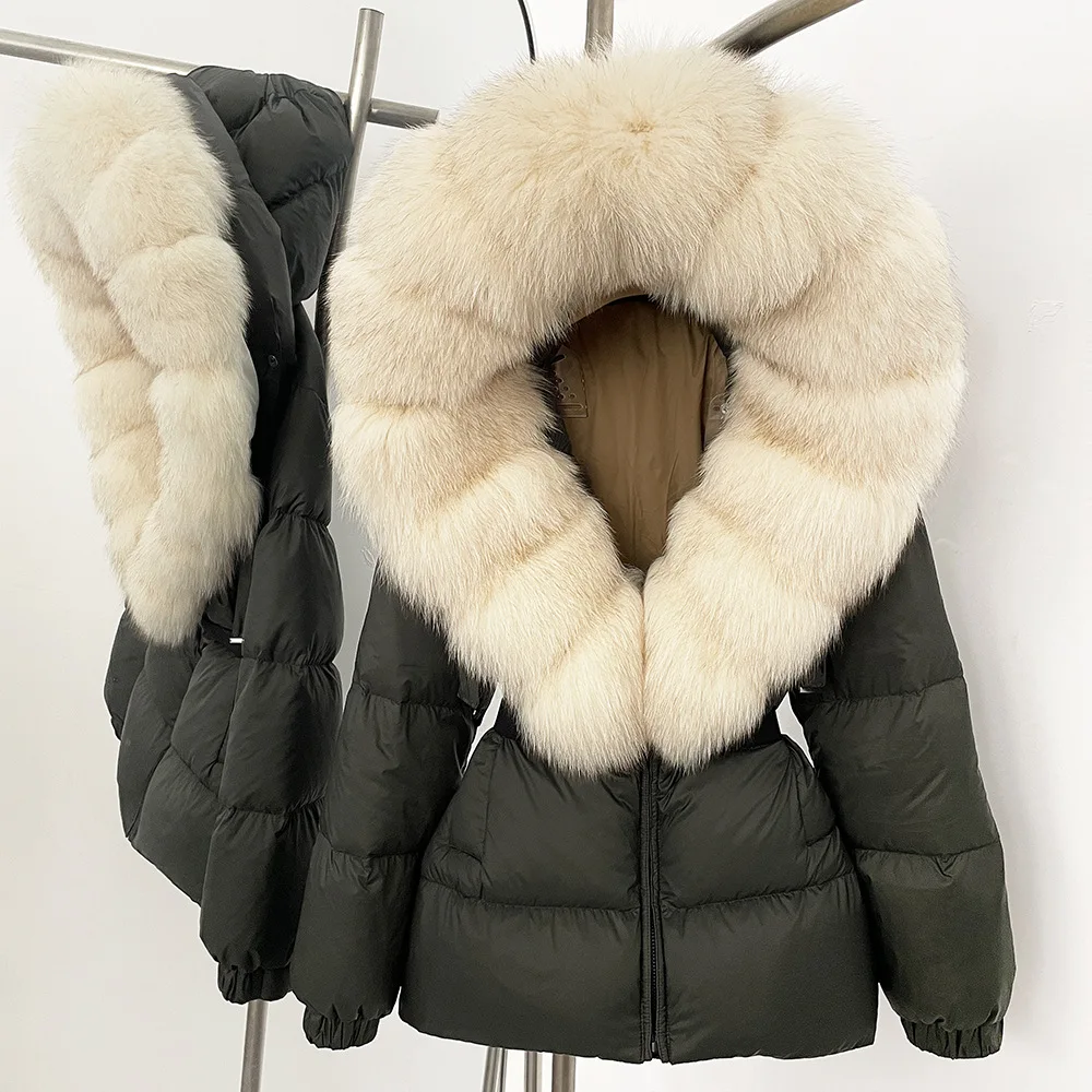 2025 Winter Thick Warm Duck Down Coat Female Parkas Waterproof Puffer Jacket Women Real Fox Fur Hooded