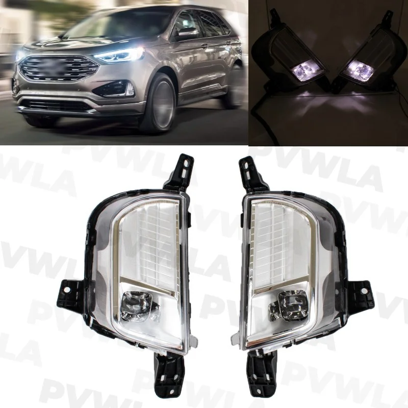 

Pair Left+ Right Side Front Bumper Fog Lamp Lights With LED For Ford Edge 2019 Car accessories PKT4B-15B243-AD PKT4B-15B242-AD