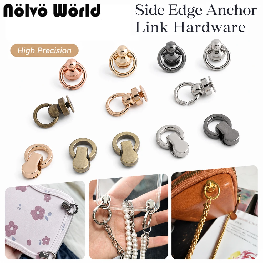 20/50/100PCS Metal O Ring Side Clip Buckle Screws Rivets For Leather Strap Bags Handle Chain Hook Clasp Studs Button Accessories