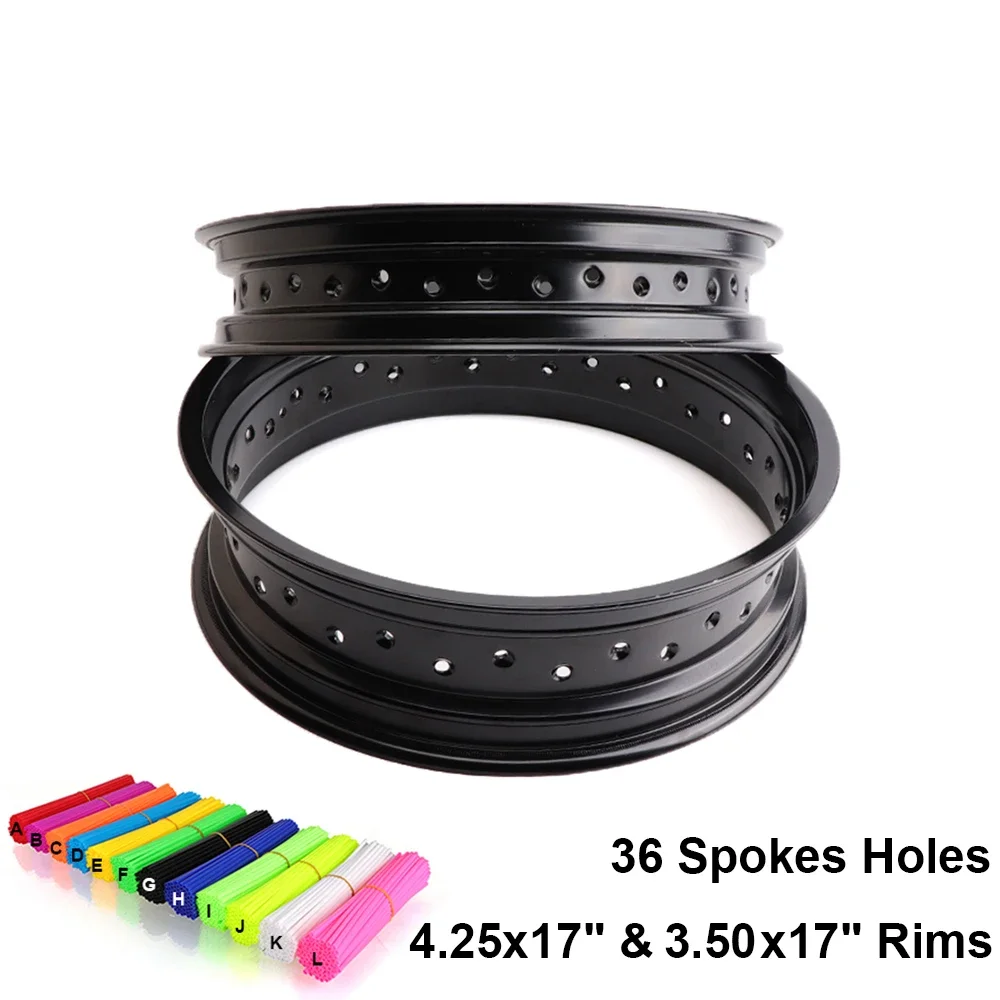 

17 Inch Wheel Hub Rear 4.25x17" Front 3.50x17" Aluminum Alloy 36 Spoke Hole Wheels Rims for Pit Dirt Bike Motorcycle Parts