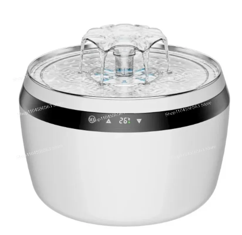 

2L Smart Stainless Steel Cat Water Fountain Touch Screen Heated Automatic Controllable Water Temperature PP Pet Water Dispenser