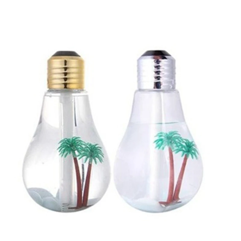 Air Humidifier Bulb Lamp Shade Decorative Lights Diffuser Purifier Atomizer With Colorful LED Night Light For Home