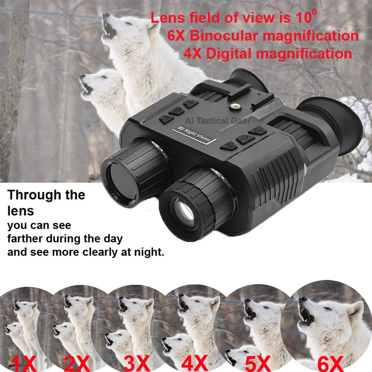 HD 1080P Head Mounted 3D NV8000 25--300m Infrared Night Vision Binoculars Device For Civil Hunting