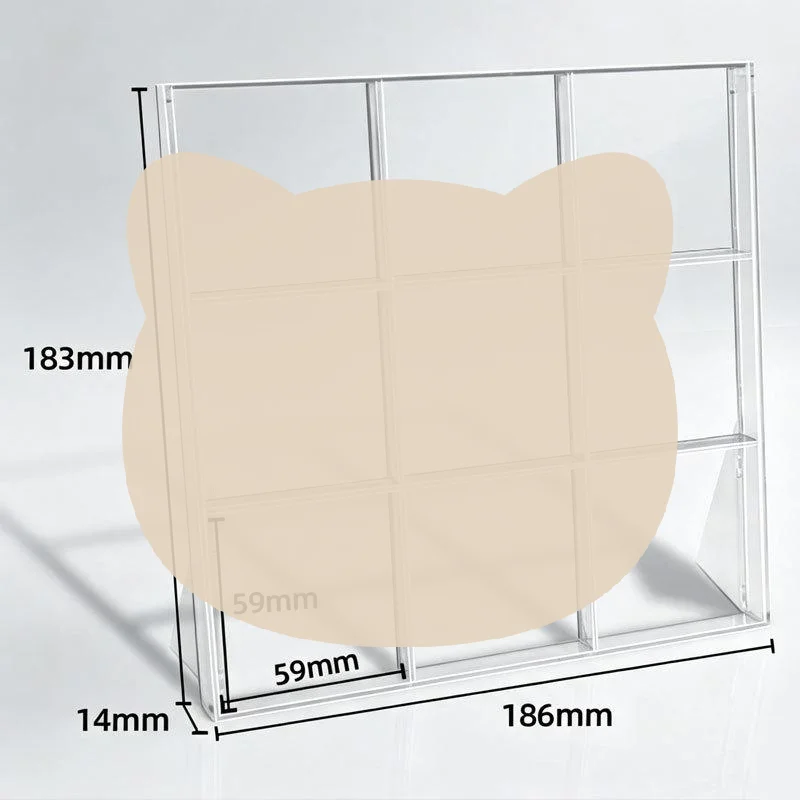 9-Grid Durable Plastic Badge Display Holder Desktop Storage Organizer for Anime Enamel Pin Collectors Daily Display