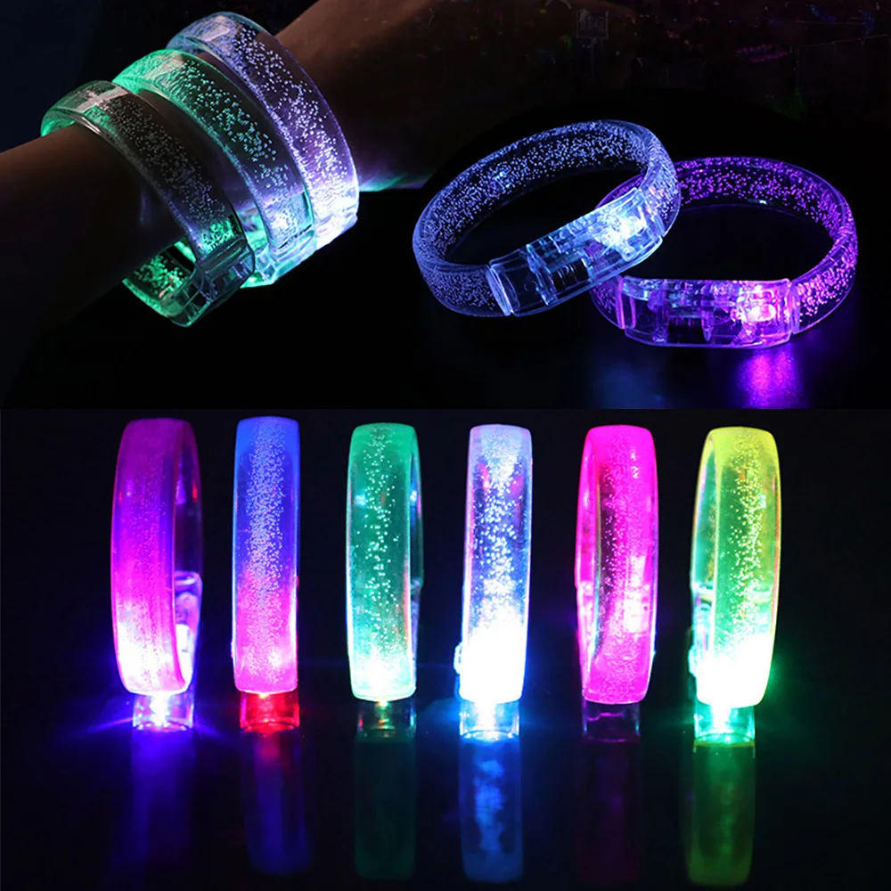 LED Glowing Bracelet  Light Bubble Flashing Wristband Running Armband Bar Concert Cheer Props Rave Party Luminous Decor