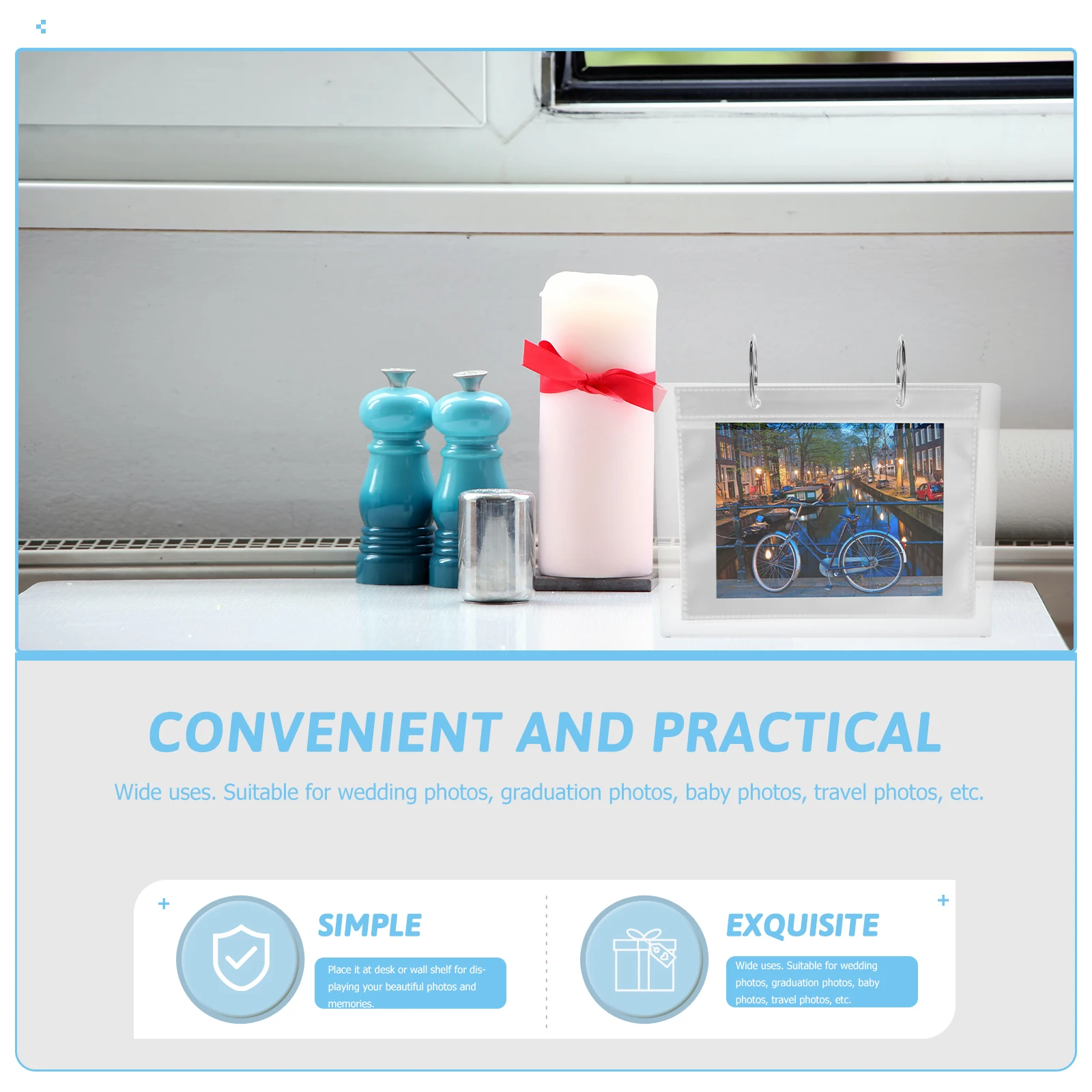 

Photo Album Acrylic Desk Photo Holder Tabletop Picture Display Tool for Home Office Study Room Decoration Picture Frame Stand