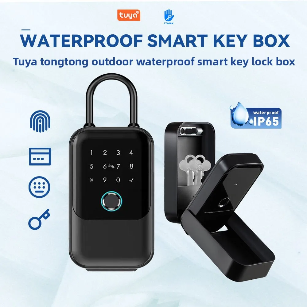 Tongtong Graffiti APP Outdoor Waterproof Smart Key Box  Fingerprint Password Card Swiping Multi-functional Lock Box