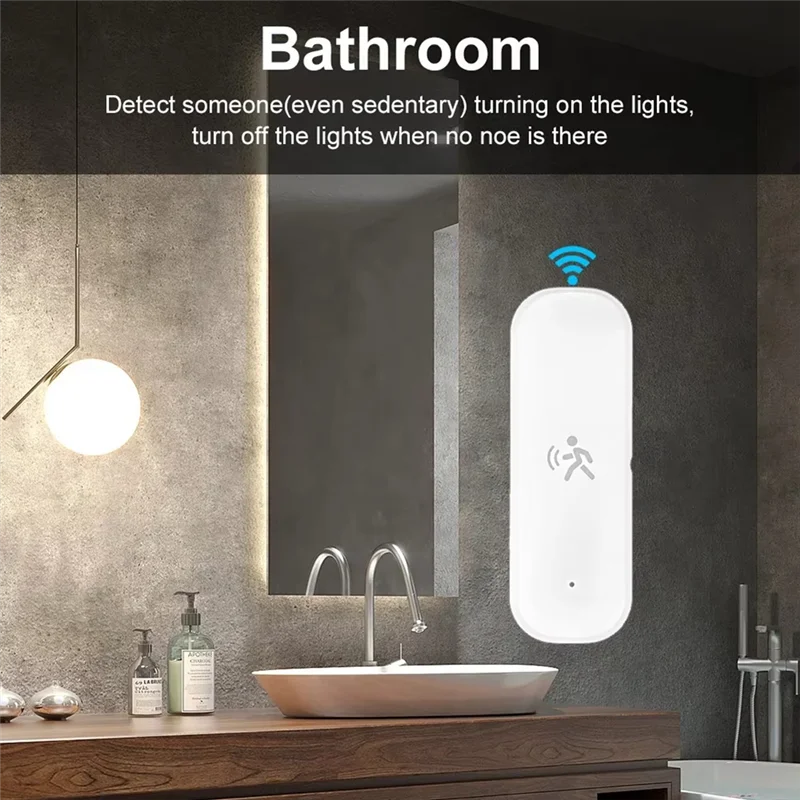 

ABAC-Tuya Zigbee Smart Pir датчик движения 3в1 10G радар Mmwave датчик температуры и влажности датчик света для охранной сигнализации
