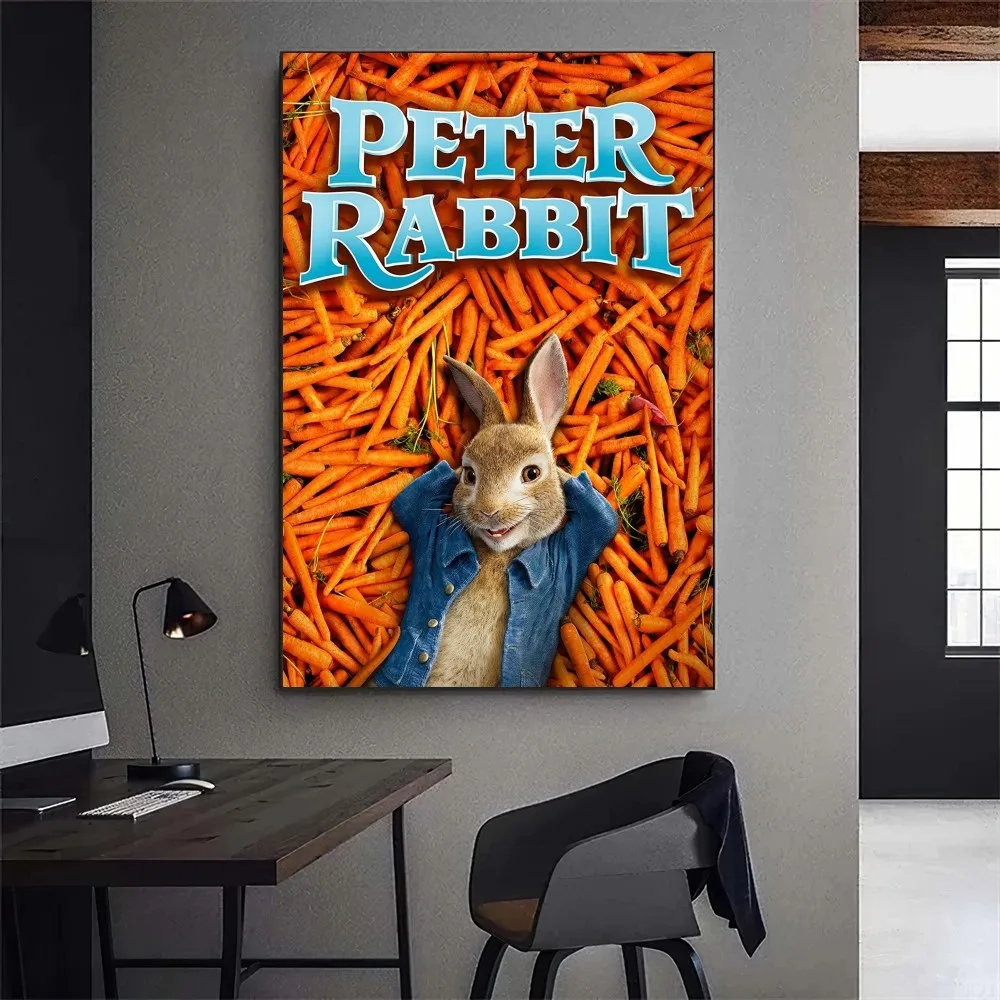 Funny-P-Peter-Movie-Rabbit Poster Gallery Prints Self Adhesive Home Decor Decoration Wall Decals Living Room Sticker