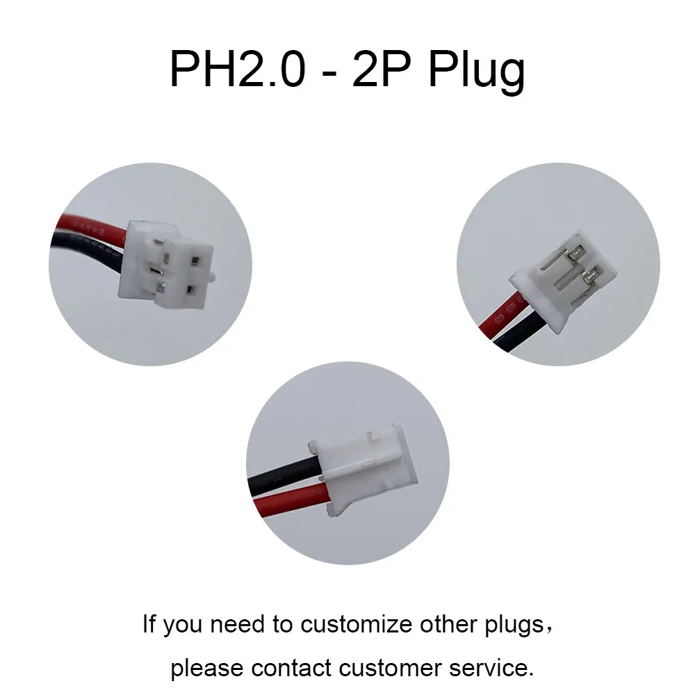 DOUBLEPOW 2500mah 3.7V 18650 Battery Pack Ph2.0-2P Plug Li-lon With Connector Rechargeable Lithium Battery Protection Board PCB