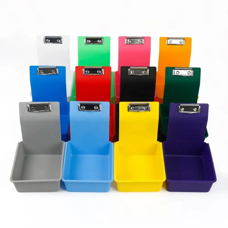 5pcs Lab Working Pans Plastic Denture Gypsum Model Storage and Transportation Trays with Stainless Steel Clips. Best Tool s