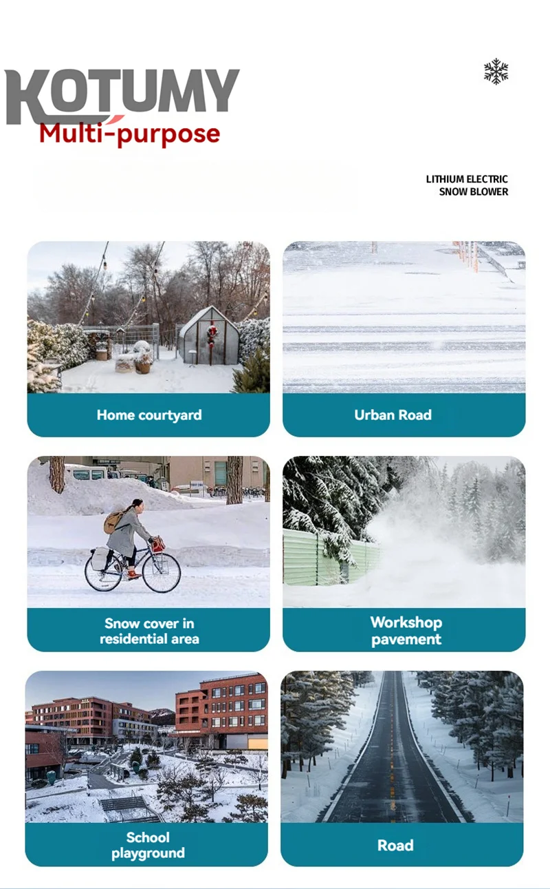 Spazzaneve elettrico invernale Batteria al litio Spazzatrice da neve Pala da neve senza fili Cortile Superficie stradale