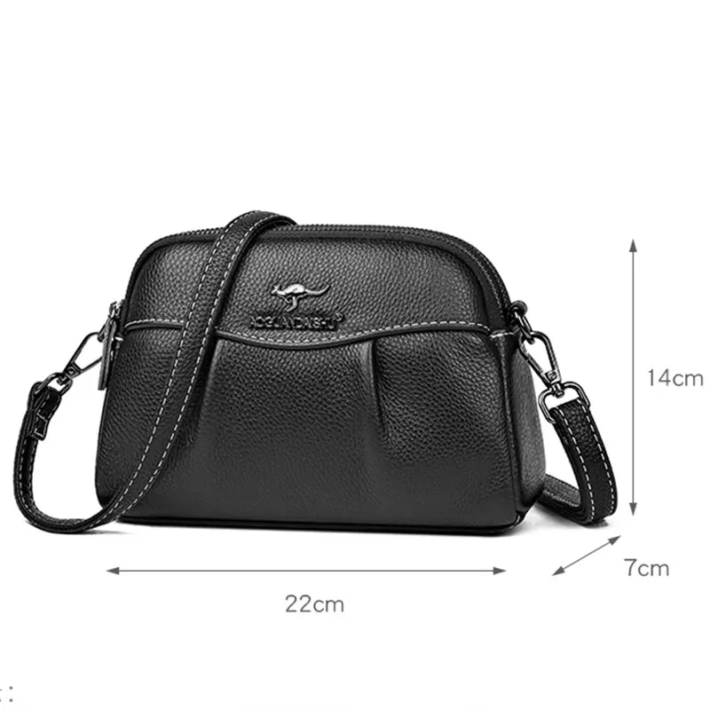 Woman Messenger Bag Genuine Leather Crossbody Bag Quality Clutch Bag New Trend Solid Color Handbag Fashion Quality Leisure Bag